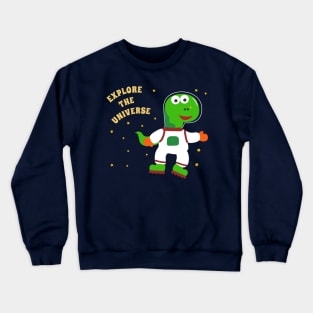 Cute dinosaur astronaut. Crewneck Sweatshirt